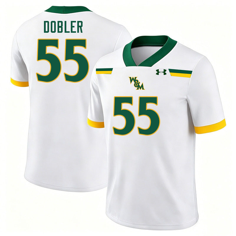 William & Mary Tribe #55 Clayton Dobler College Football Jerseys,Uniforms-White